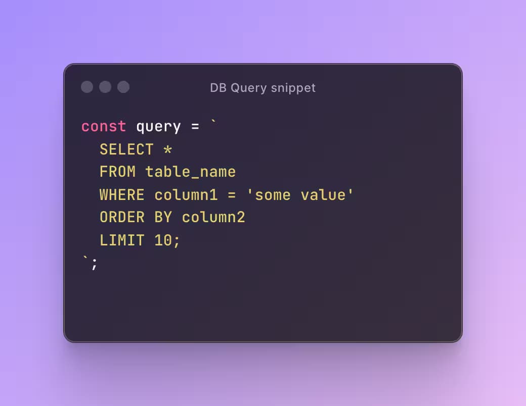 DB query snippet